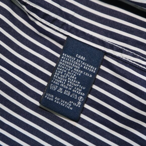 Ralph Lauren blue white striped button down cotton shirt Size 4 EUC - Picture 5 of 5